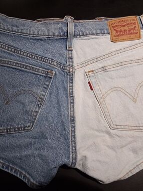 Levi's Two-Tone 501 Jeans Shorts Light Blue & White